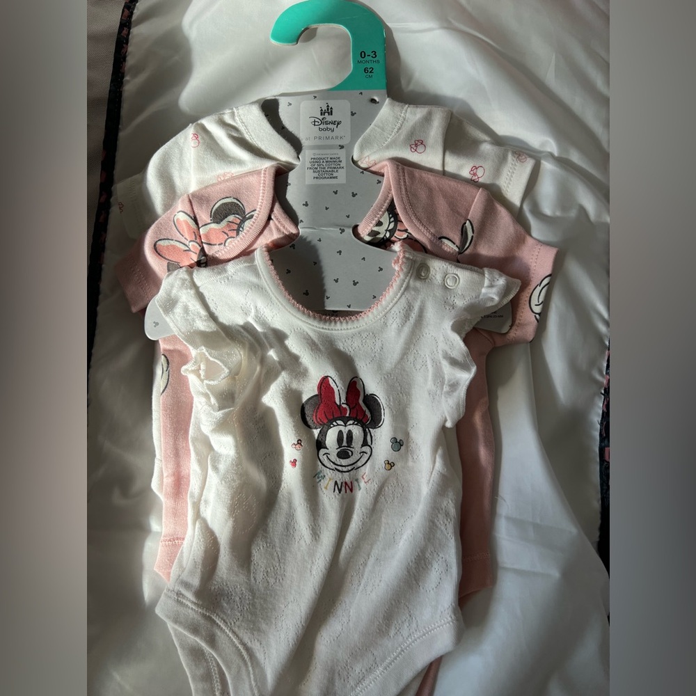 Disney Minnie Mouse Baby One Pieces - Pink and White